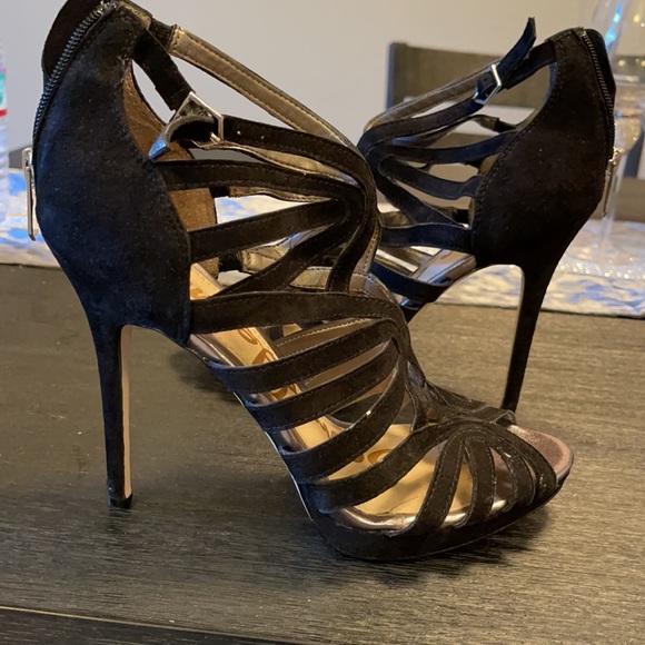 Womens SAM EDELMAN black suede leather open toe sandals sz. 8.5 - Picture 2 of 5